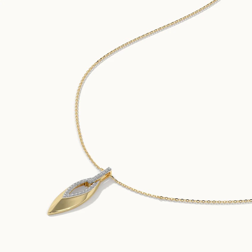 Hollow Leaf Diamond Necklace - Image 5