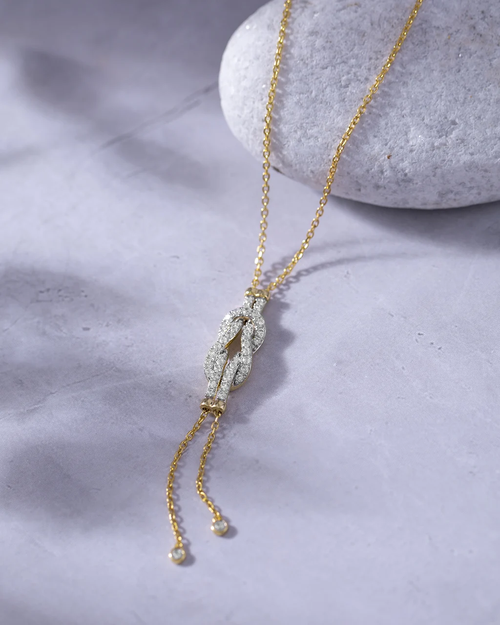 Infinity Knot Diamond Lariat Necklace - Image 5