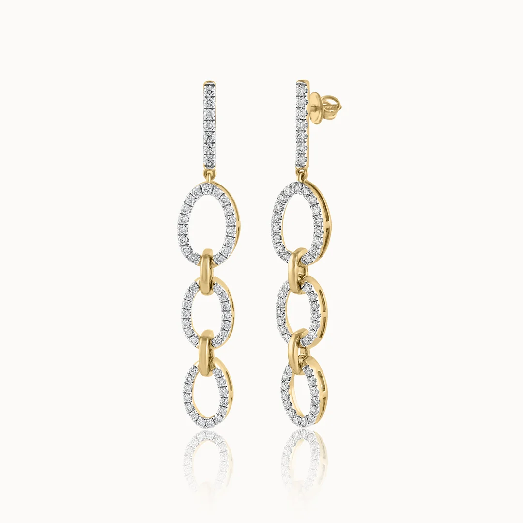 Interlinked Oval Drop Earrings - Image 3