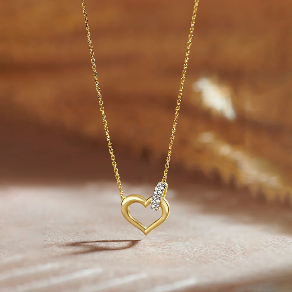 Interlocked Heart Diamond Necklace