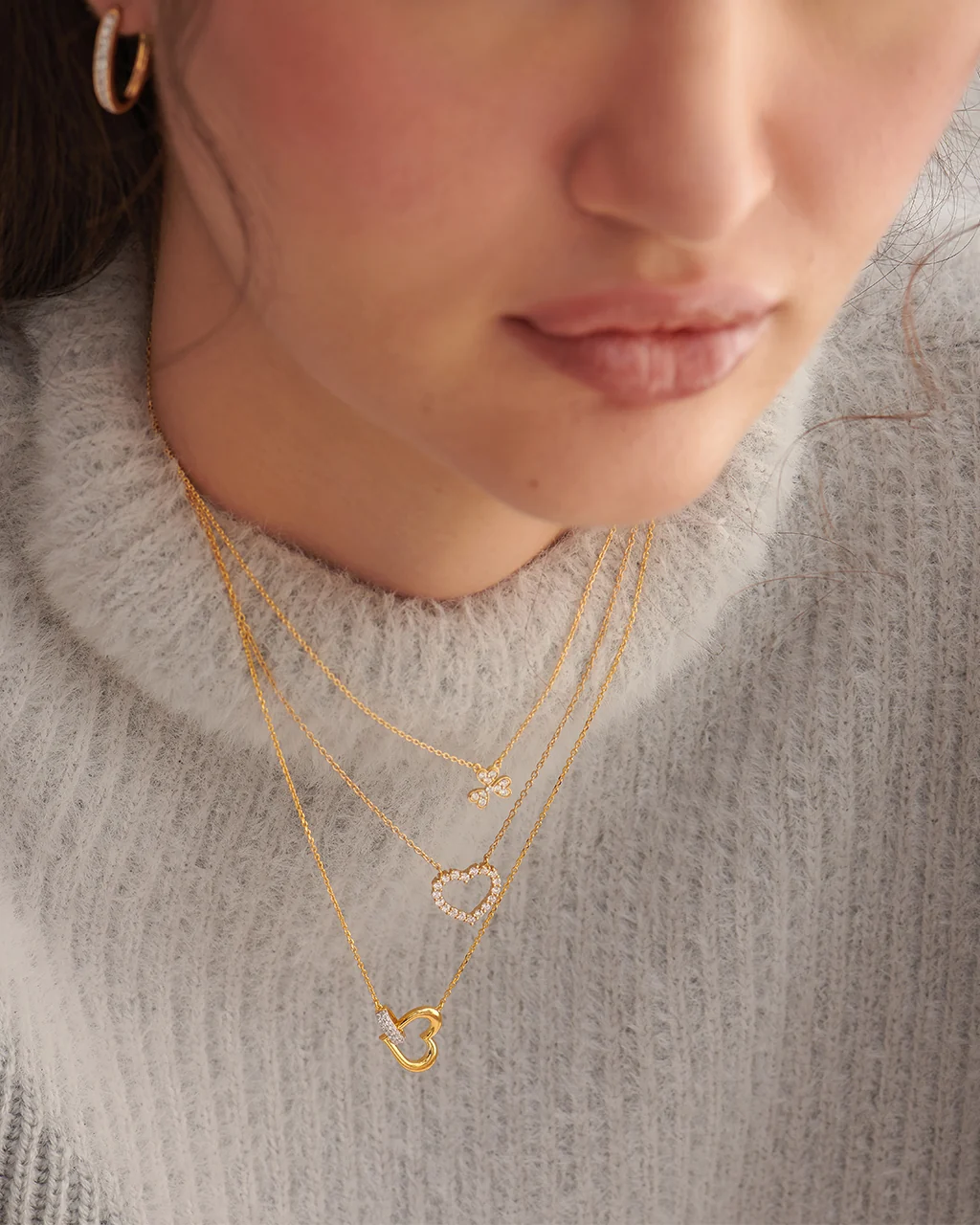 Interlocked Heart Diamond Necklace - Image 2