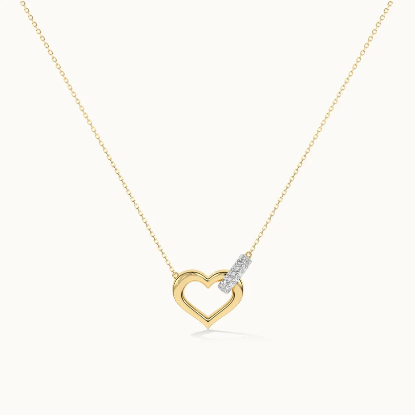 Interlocked Heart Diamond Necklace - Image 3