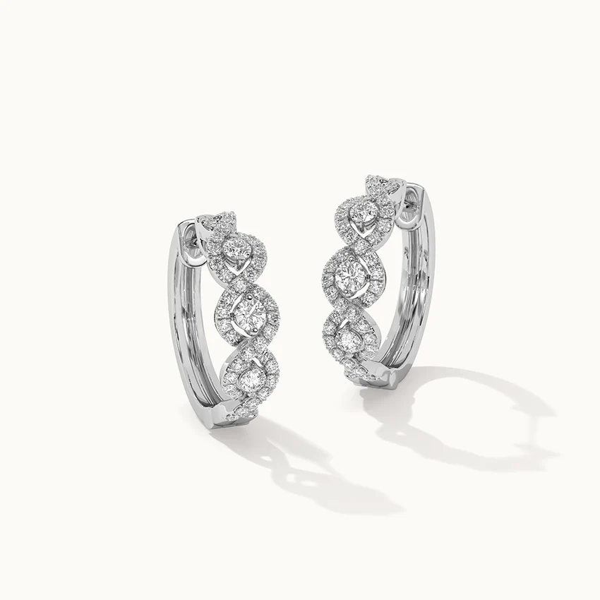 Intertwined Rope Diamond Hoops - Image 3