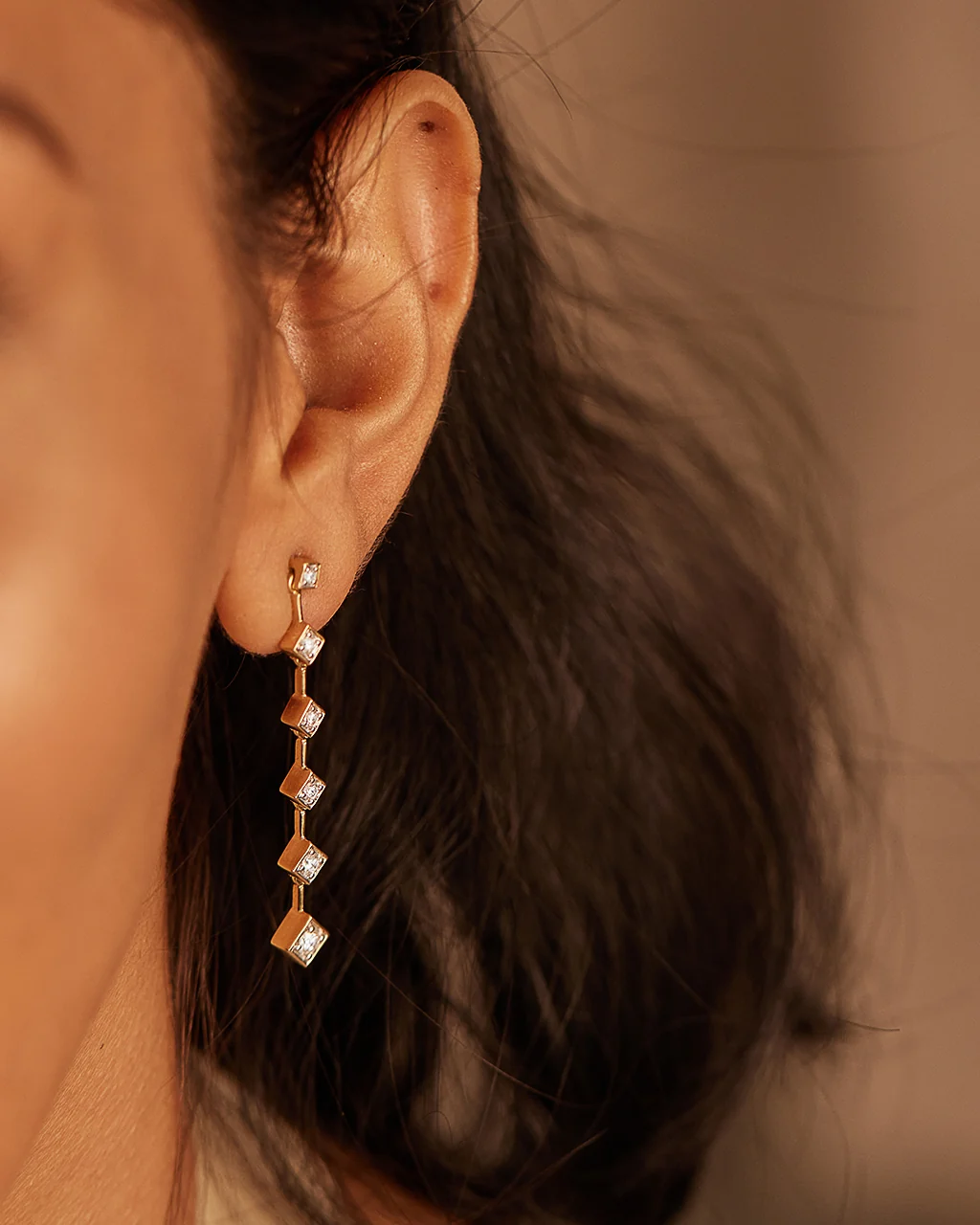 Kite Diamond Drop Earrings - Image 4