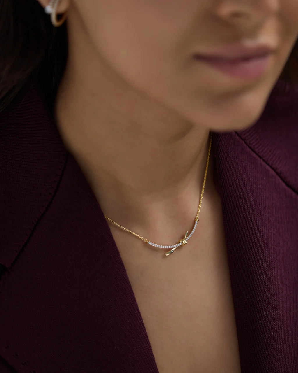 Knotted Diamond Necklace - Image 2