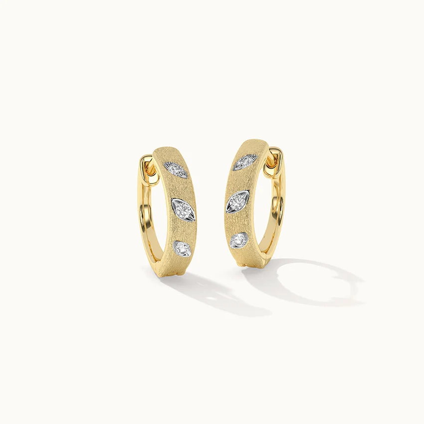 Leaf Station Diamond Hoops - Image 3