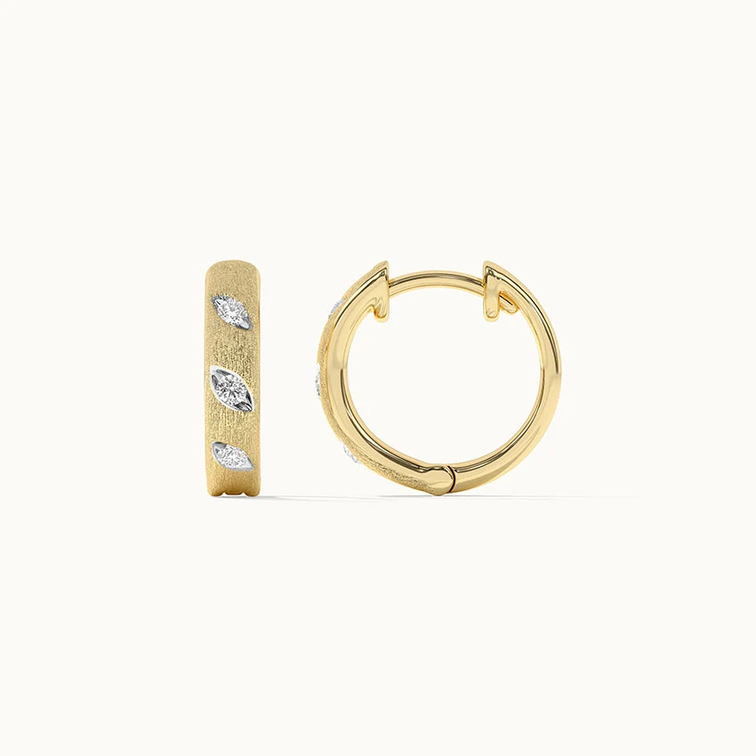 Leaf Station Diamond Hoops - Image 6