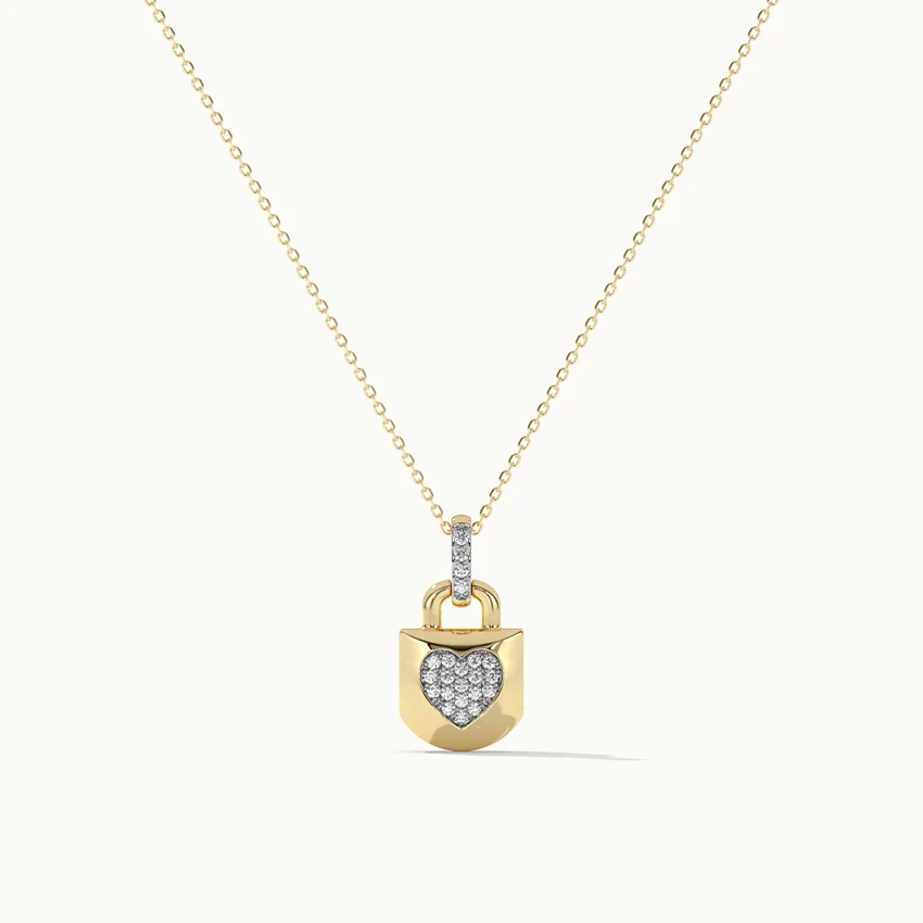 Lock Your Heart Diamond Necklace - Image 3