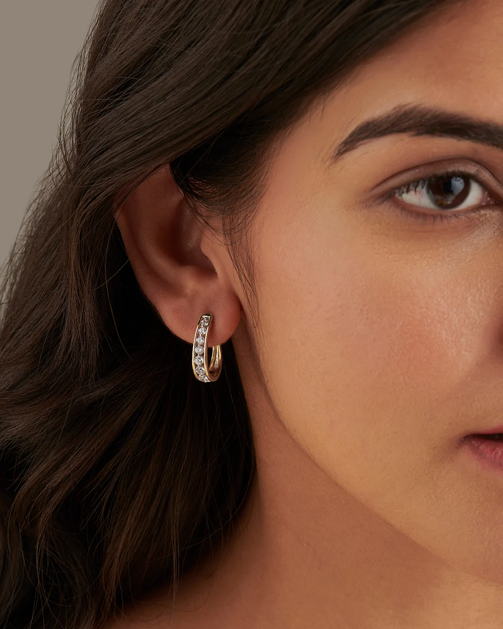 Luminous Diamond Line Hoops - Image 2