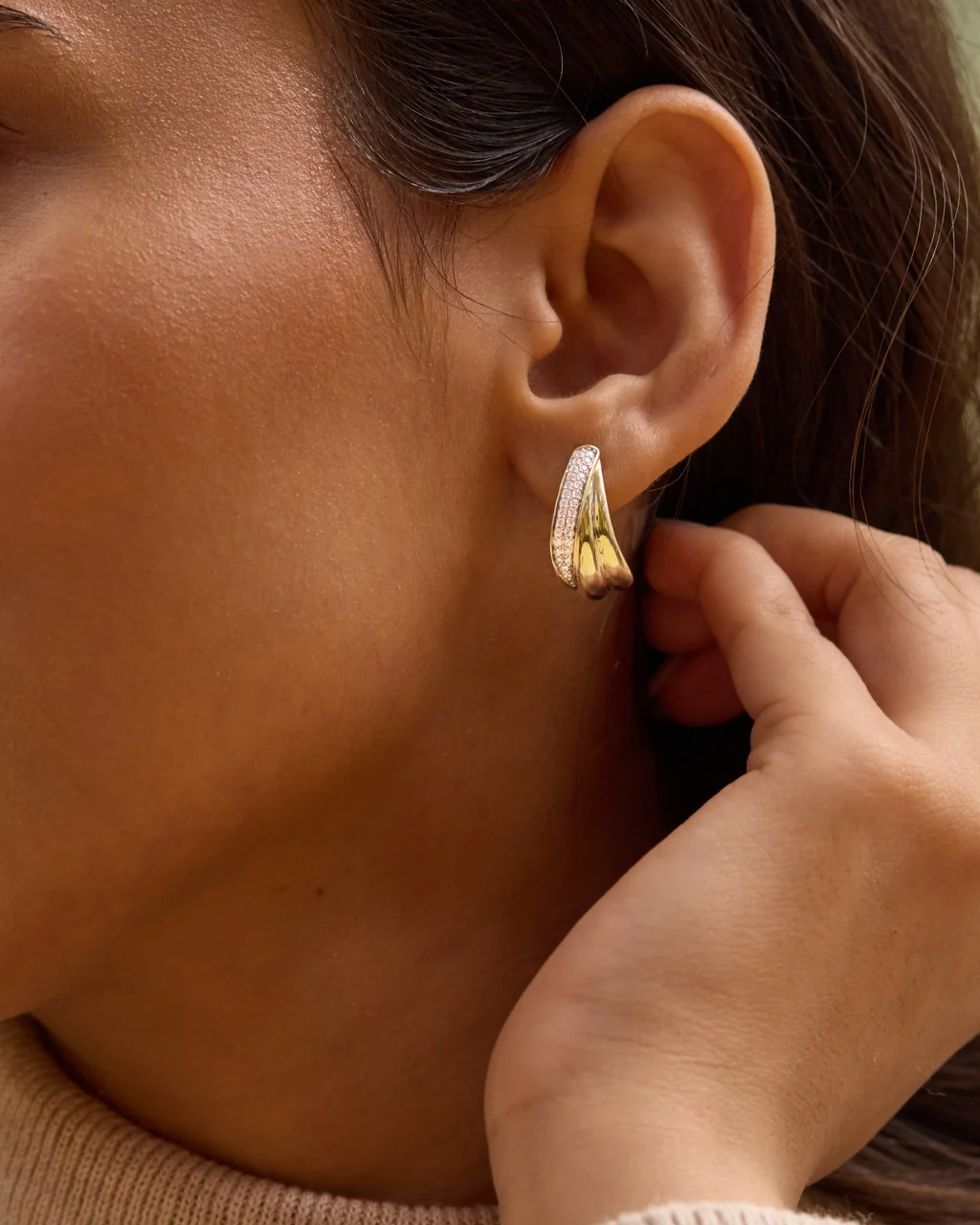 Metallic Diamond Hoops - Image 2