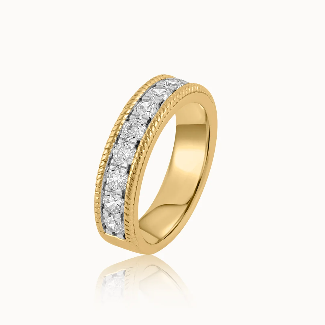 Milgrain Half Eternity Diamond Band - Image 3