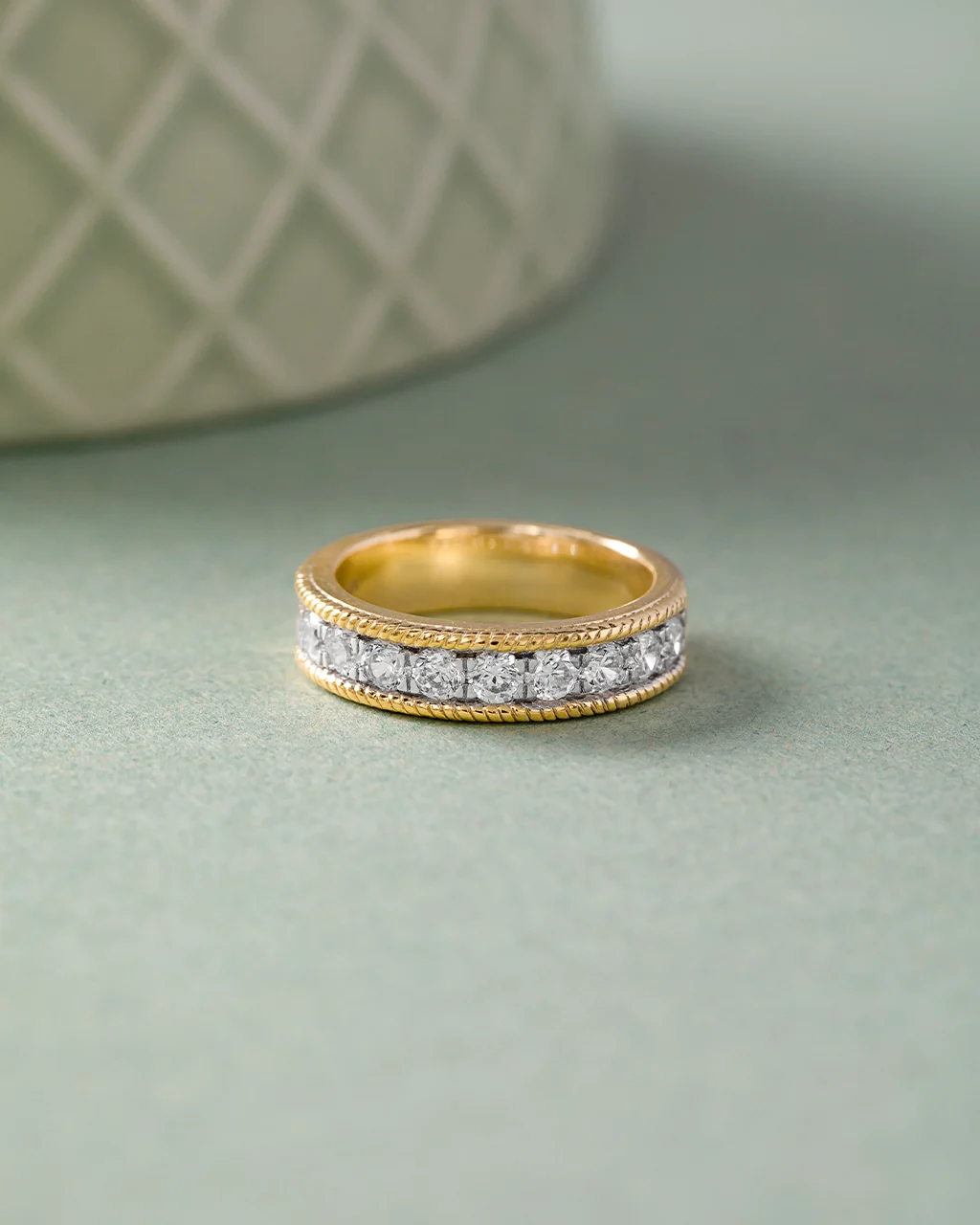Milgrain Half Eternity Diamond Band - Image 5