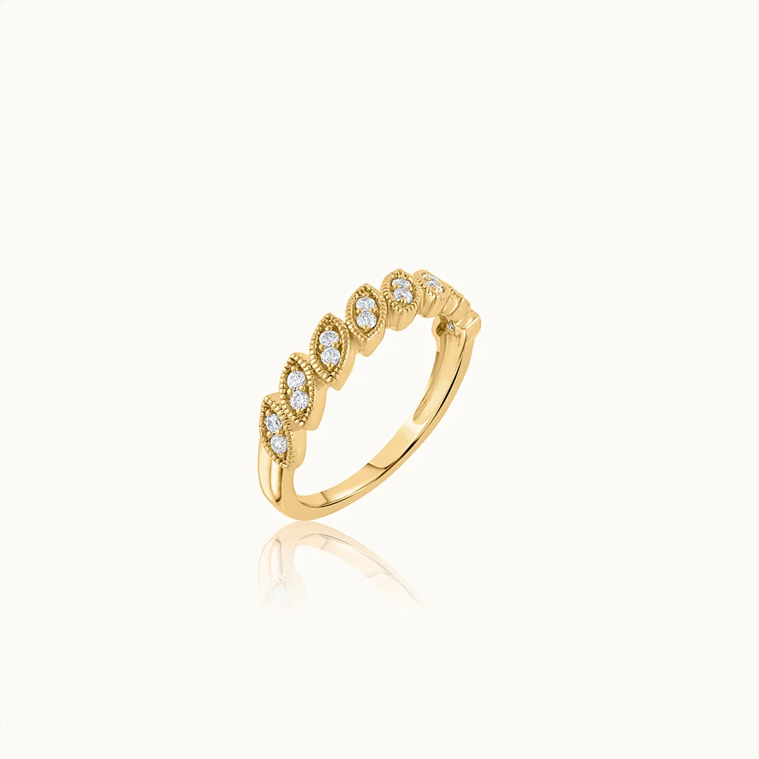 Milgrain Leafy Stackable Band - Image 3