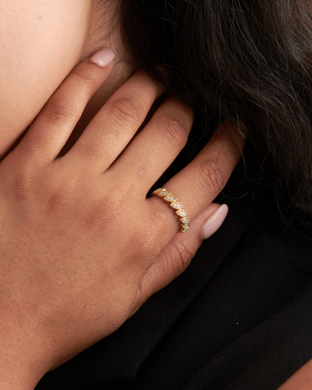 Milgrain Leafy Stackable Band - Image 5