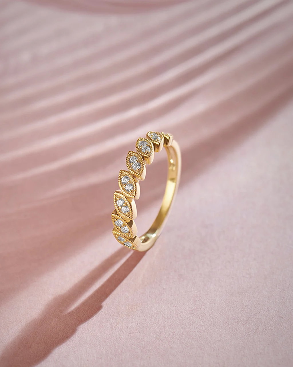 Milgrain Leafy Stackable Band - Image 6