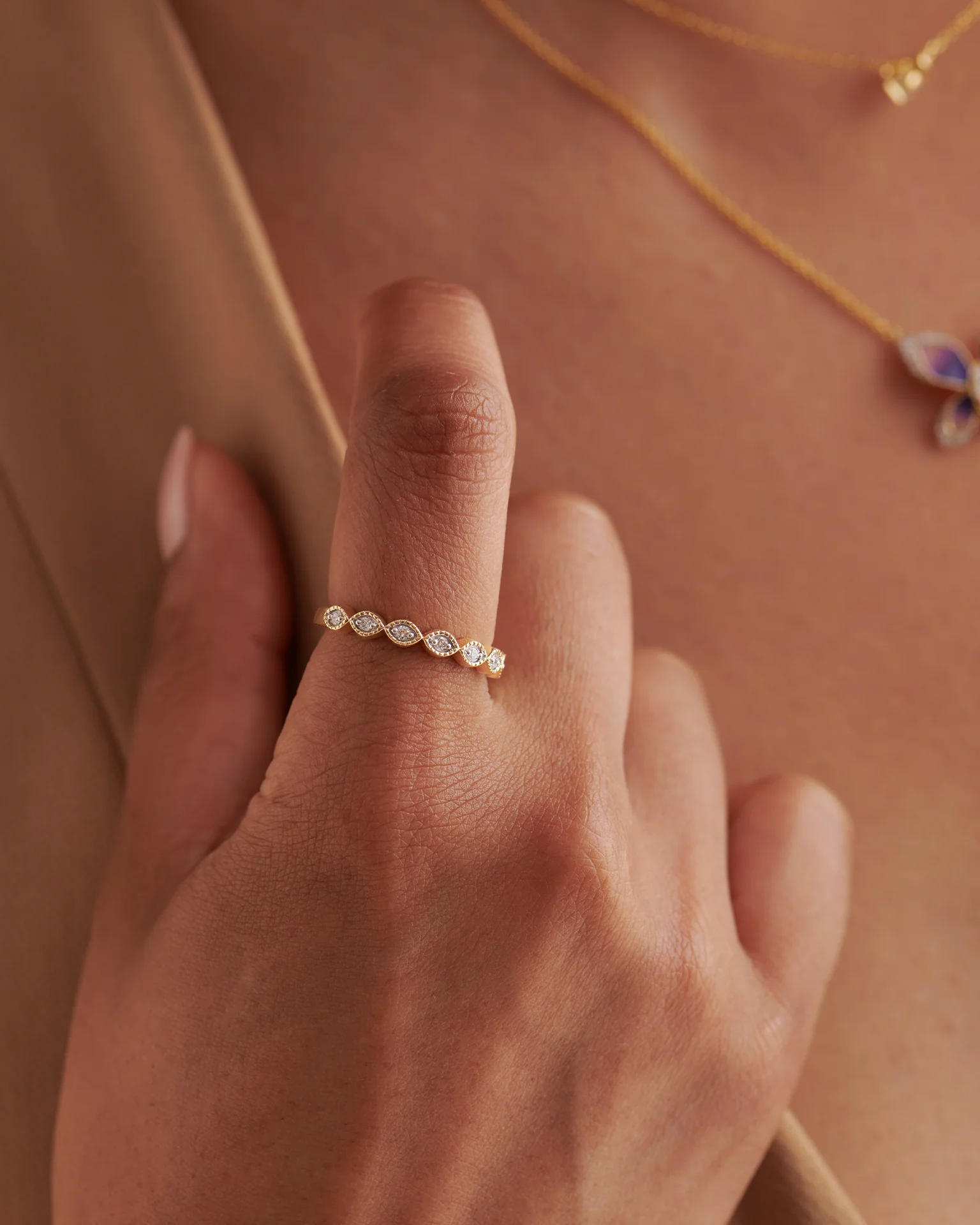 Mini Marquise Stackable Band - Image 2