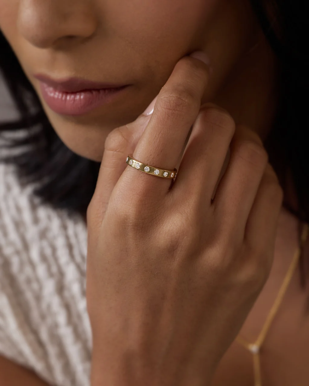 Minimalist Diamond Stackable Band - Image 2