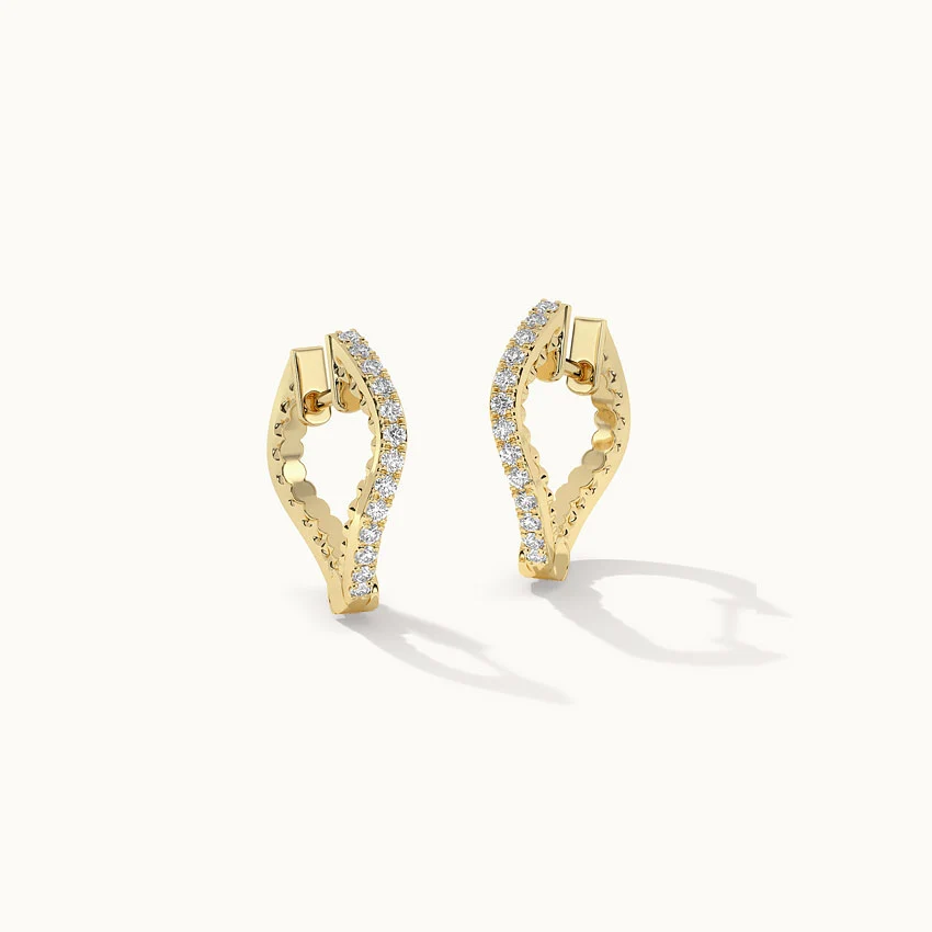 Molten Ovate Diamond Hoops - Image 3