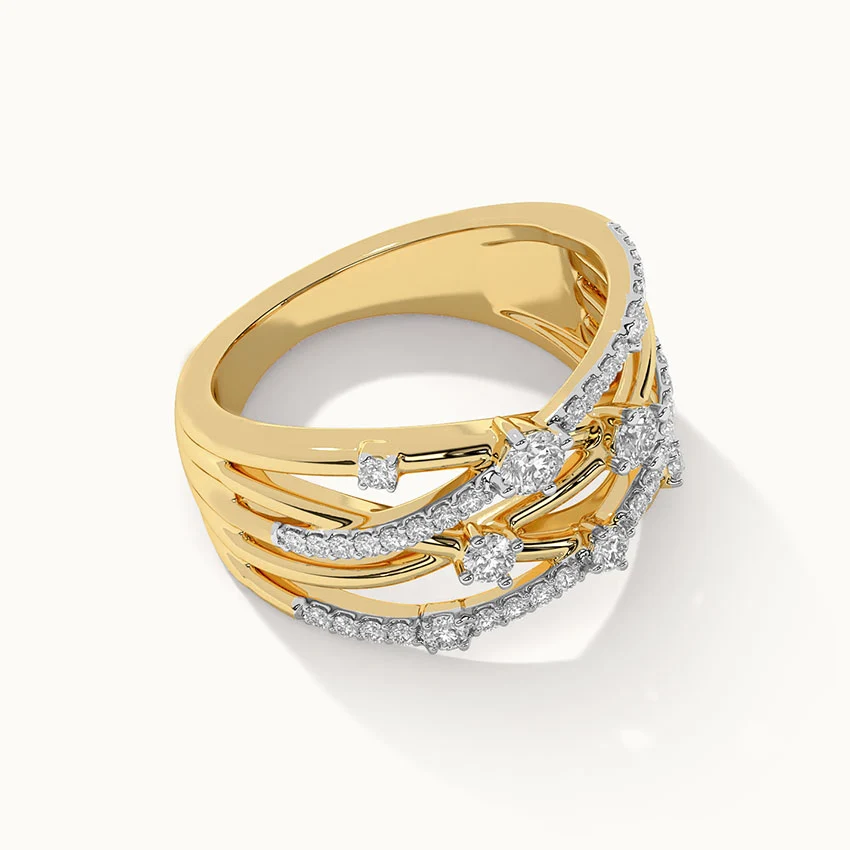 Multi Row Criss Cross Diamond Band - Image 5