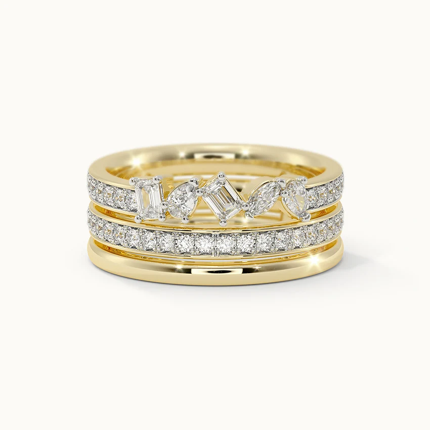 Multi Shape Diamond Stack Ring - Image 3