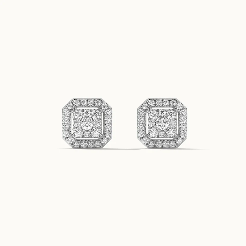 Octa Cluster Diamond Earrings - Image 5