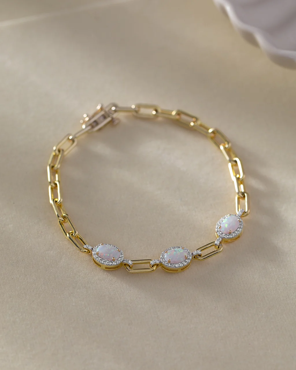 Opal Paperclip Link Bracelet - Image 5