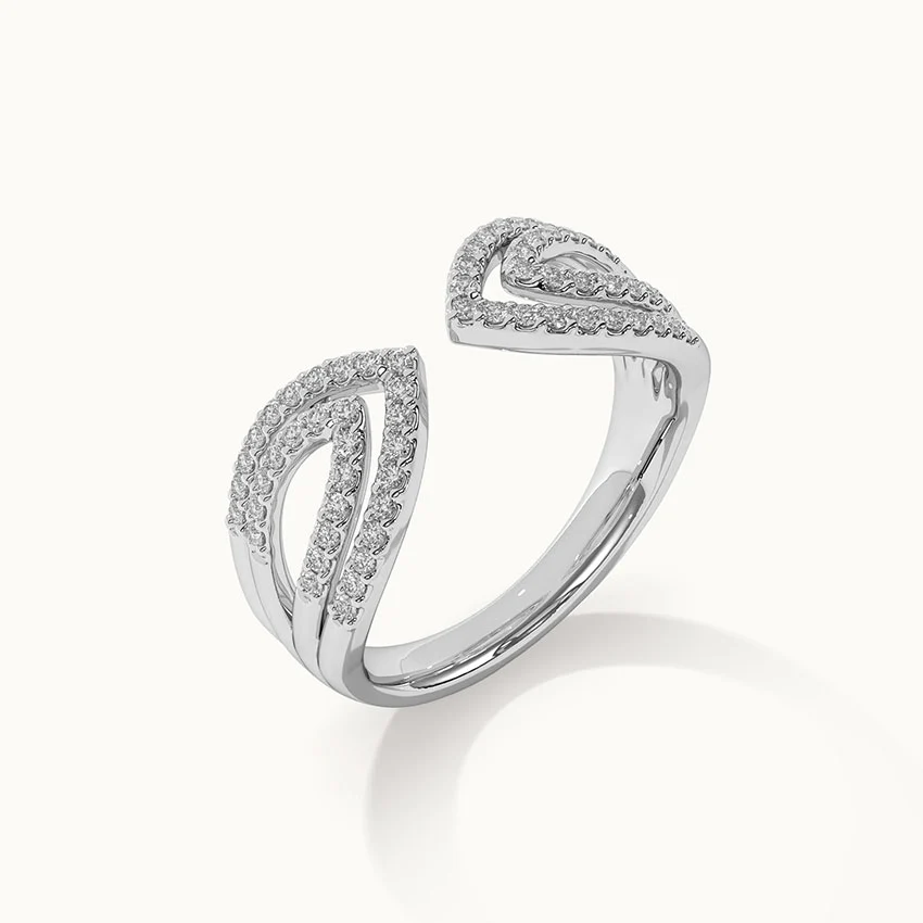 Open Leaf Diamond Ring - Image 5