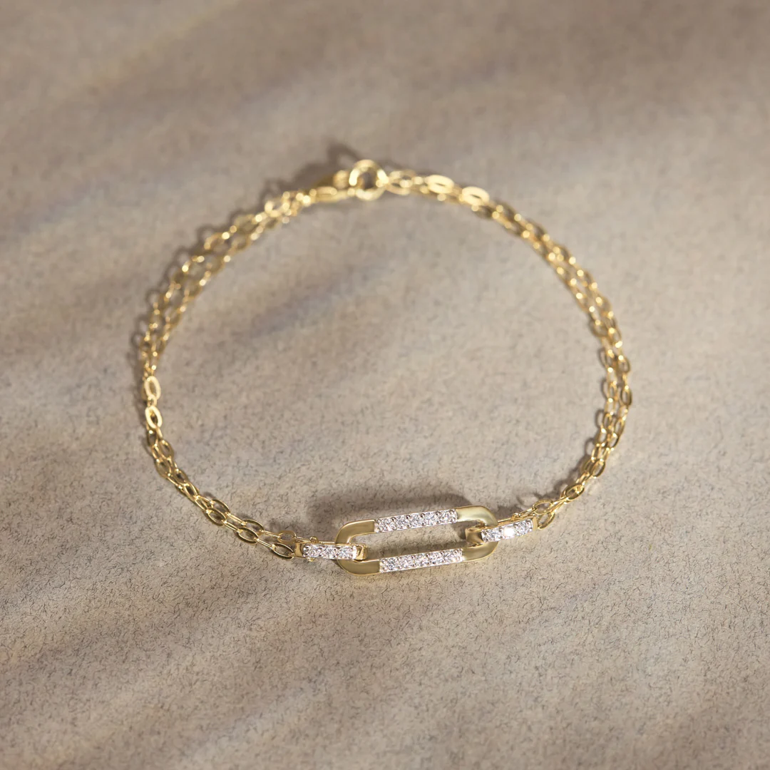 Oval Link Diamond Bracelet