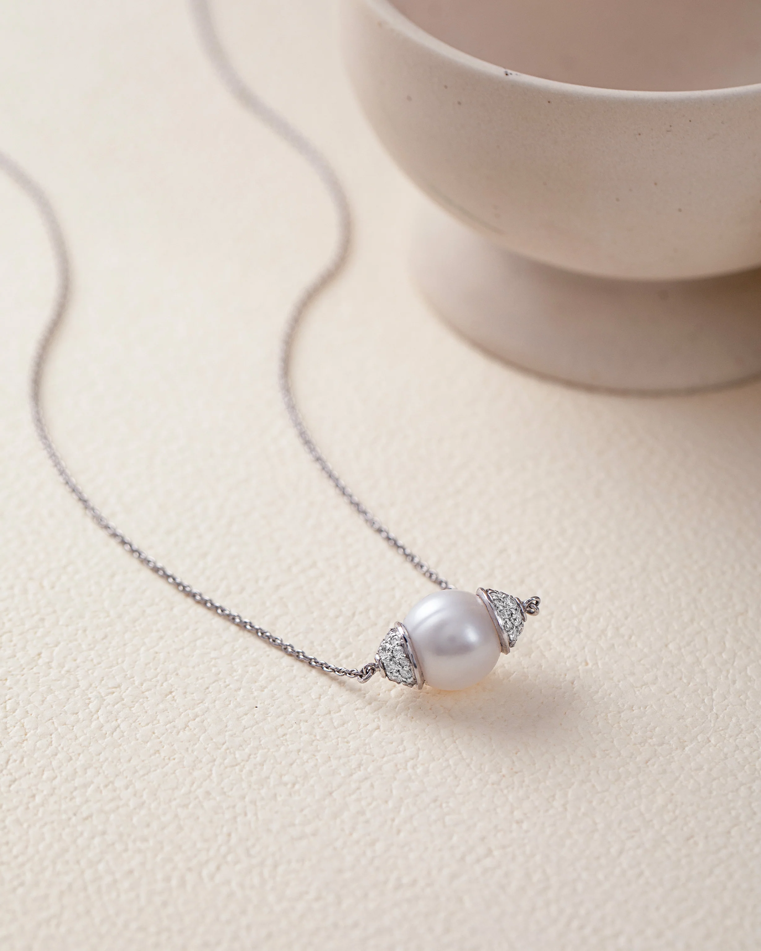 Panaroma Diamond Pearl Necklace - Image 5