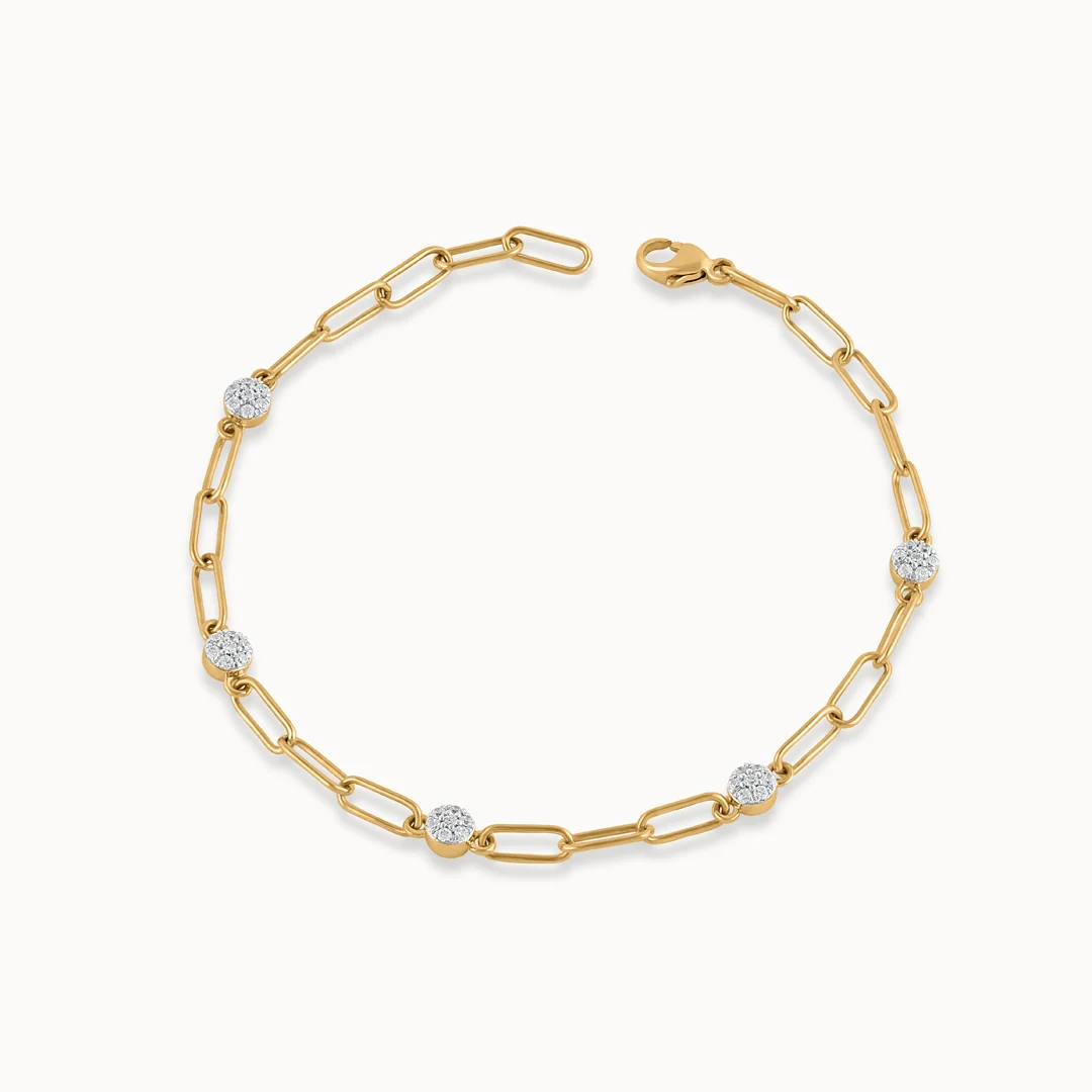 Paperclip Diamond Station Bracelet - Image 3