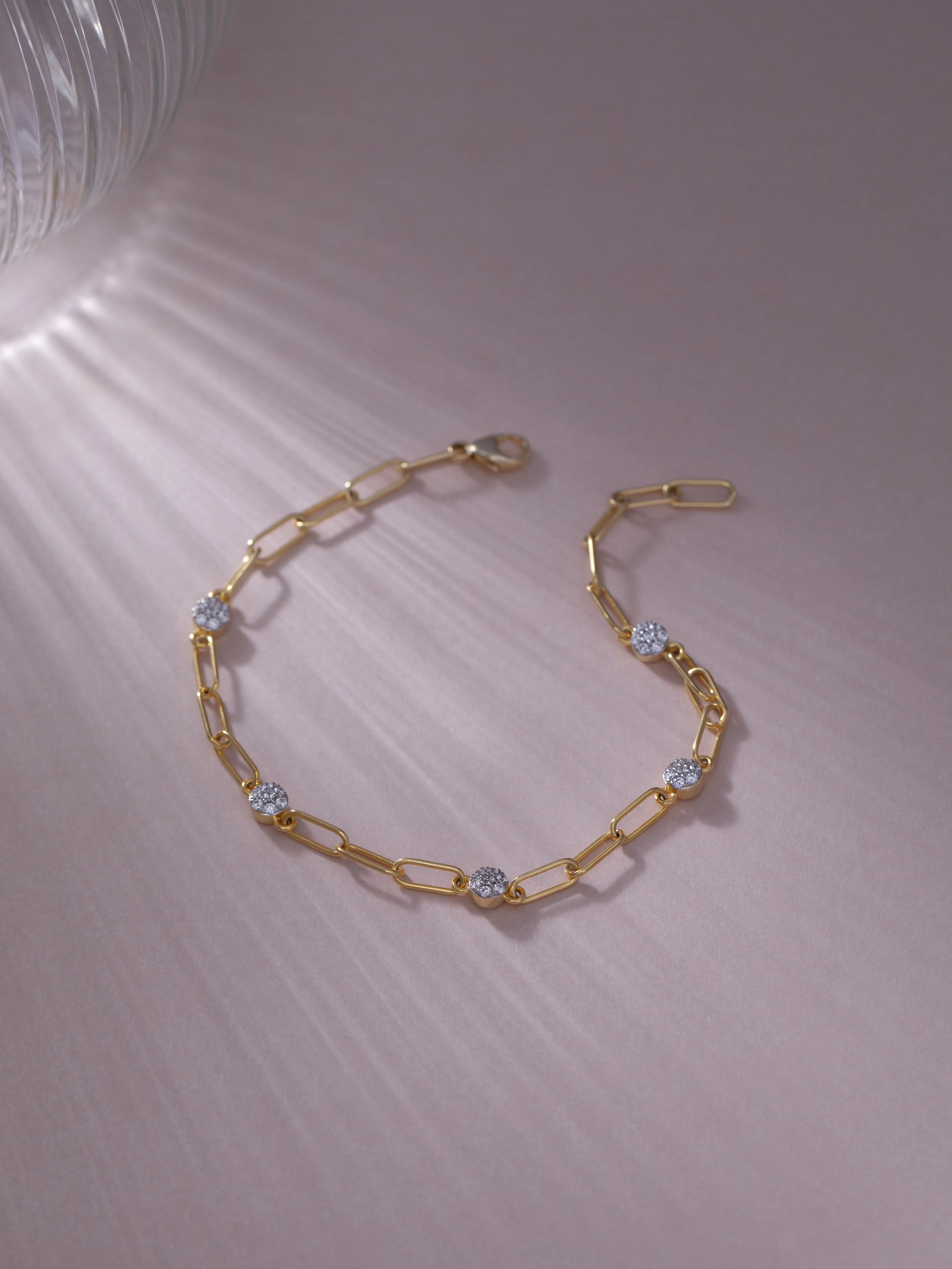 Paperclip Diamond Station Bracelet - Image 5