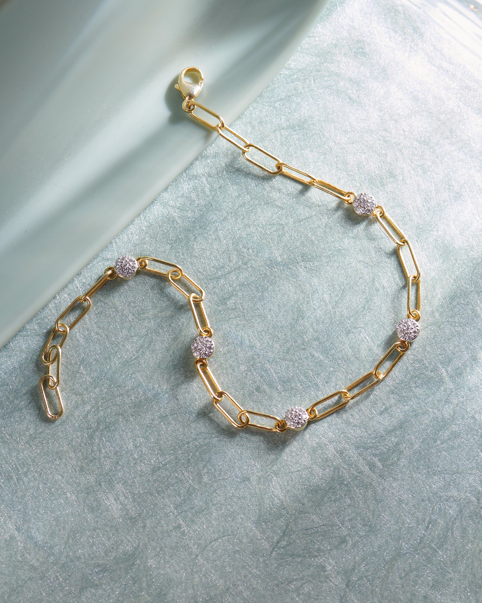 Paperclip Diamond Station Bracelet - Image 6