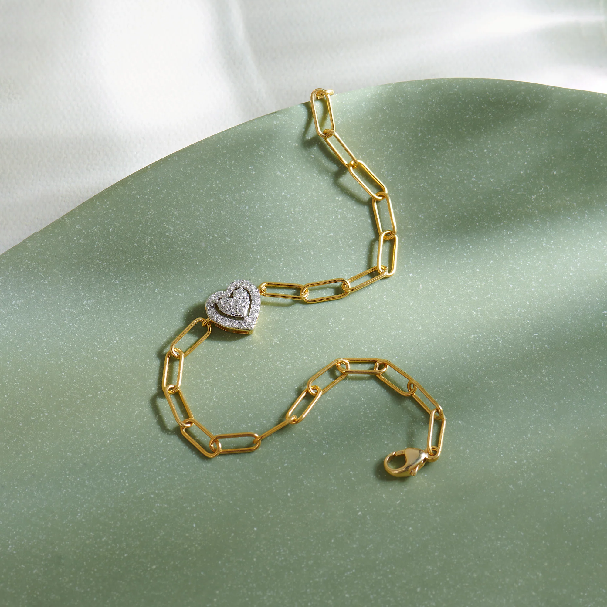 Paperclip Elegant Heart Bracelet
