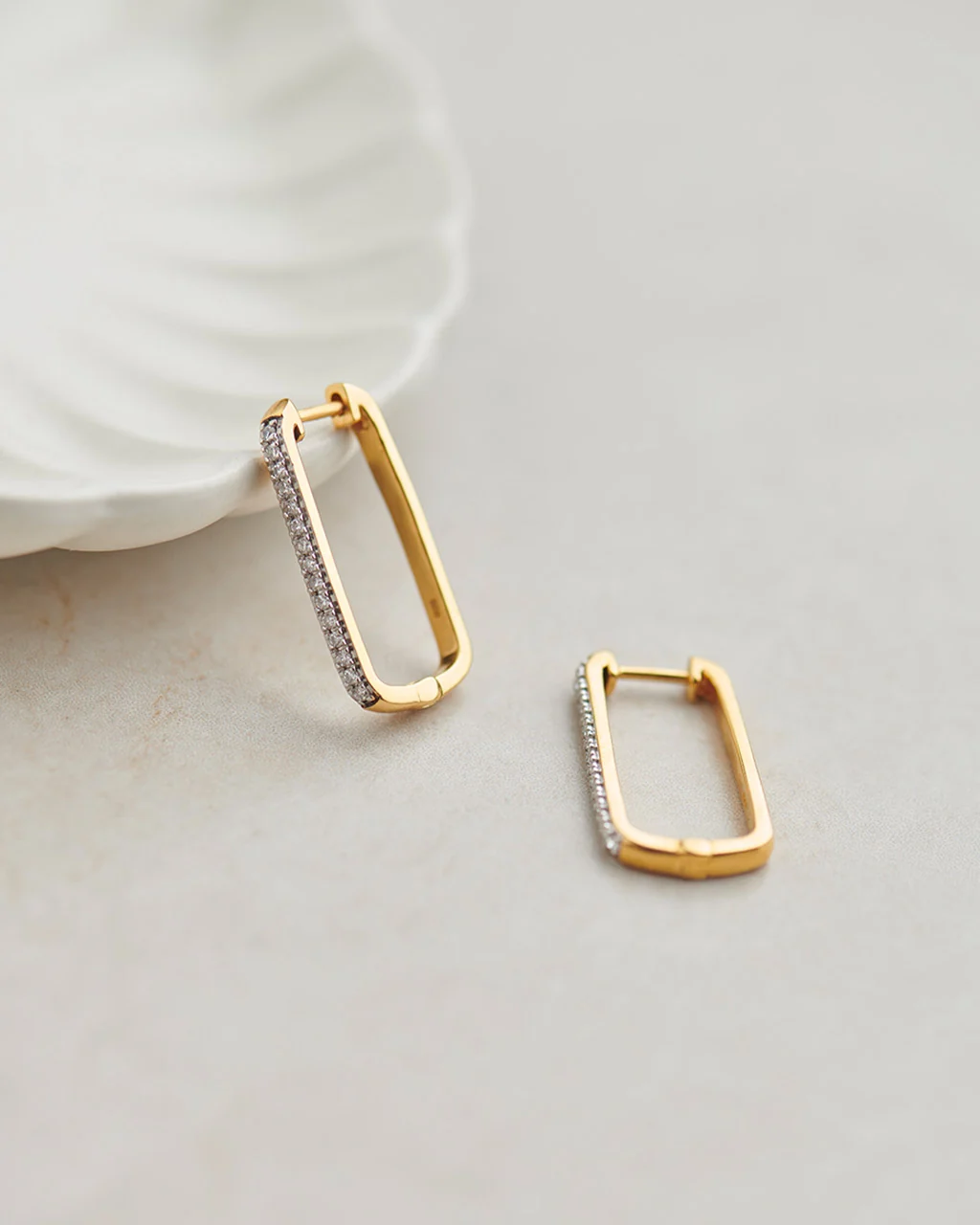Paperclip Large Diamond Hoops - Image 4