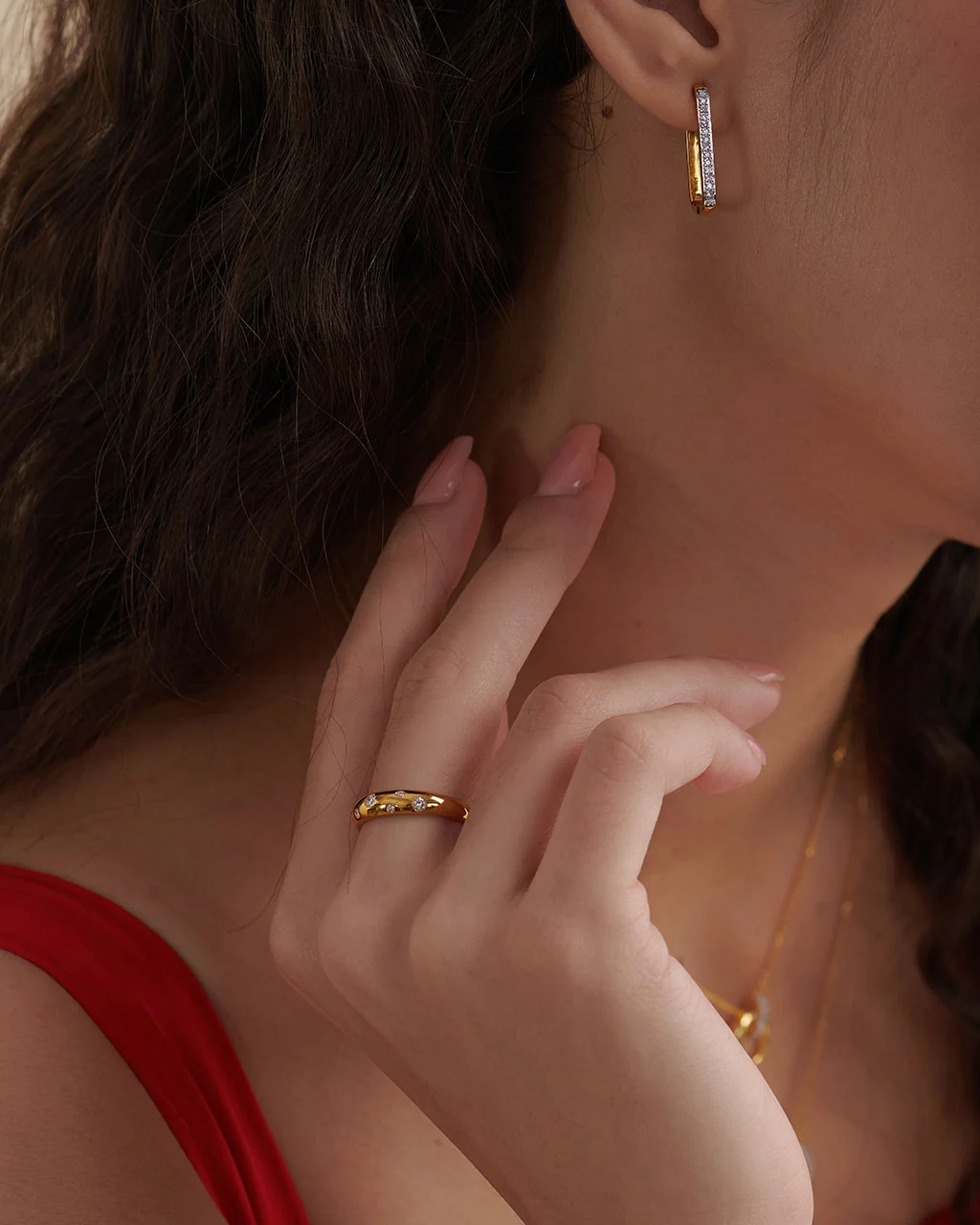 Paperclip Large Diamond Hoops - Image 5