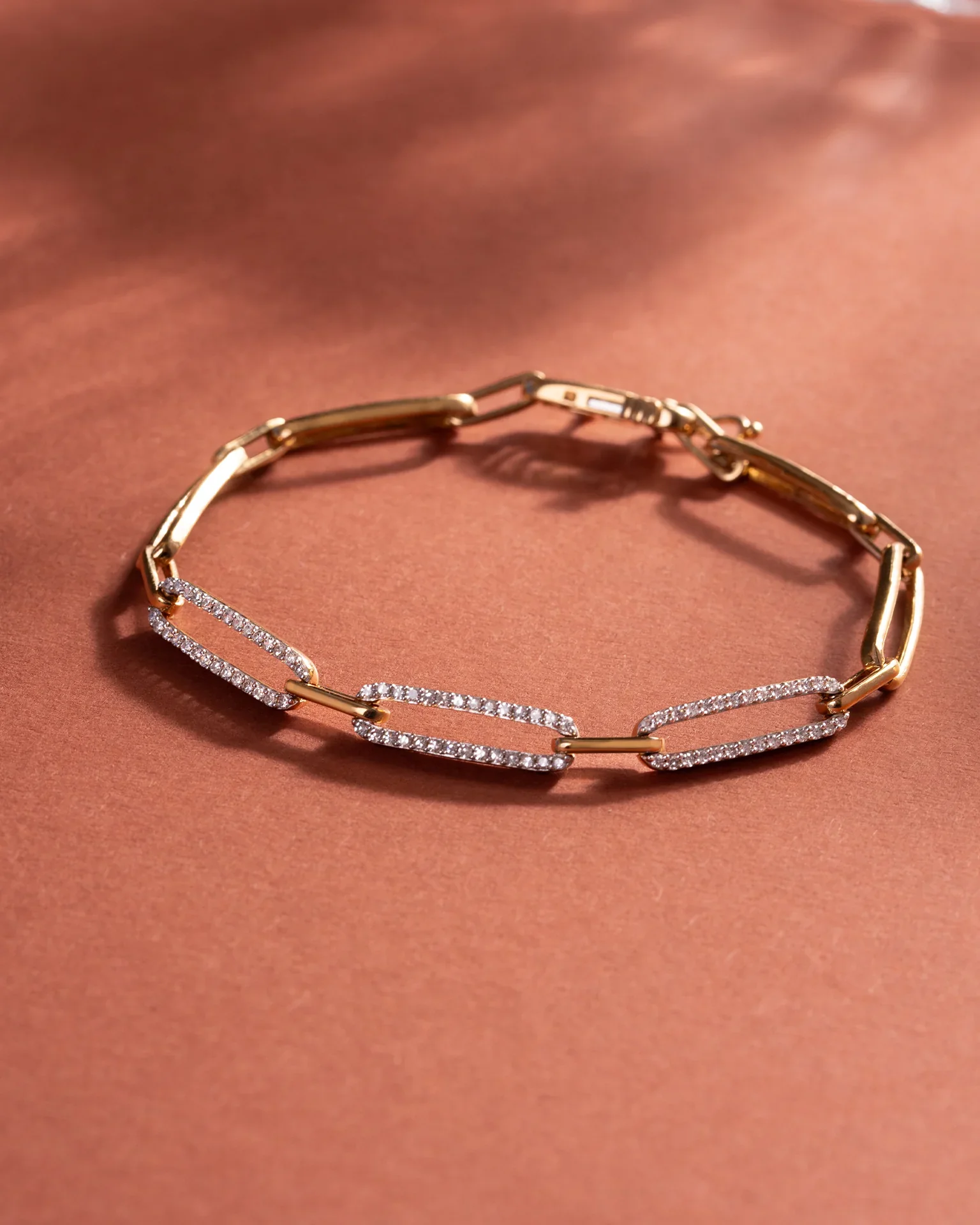 Pave Diamond Paperclip Bracelet - Image 7
