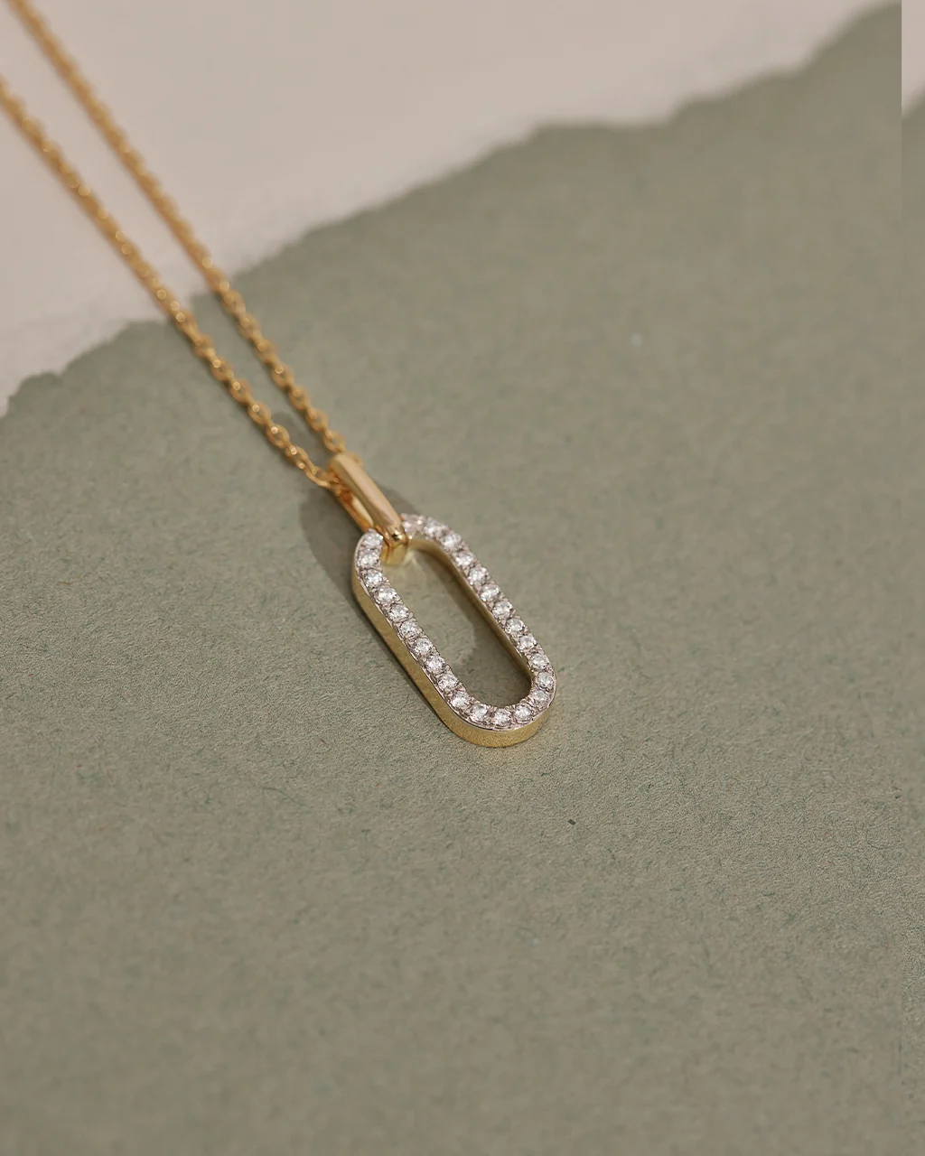 Pave Diamond Paperclip Necklace - Image 6