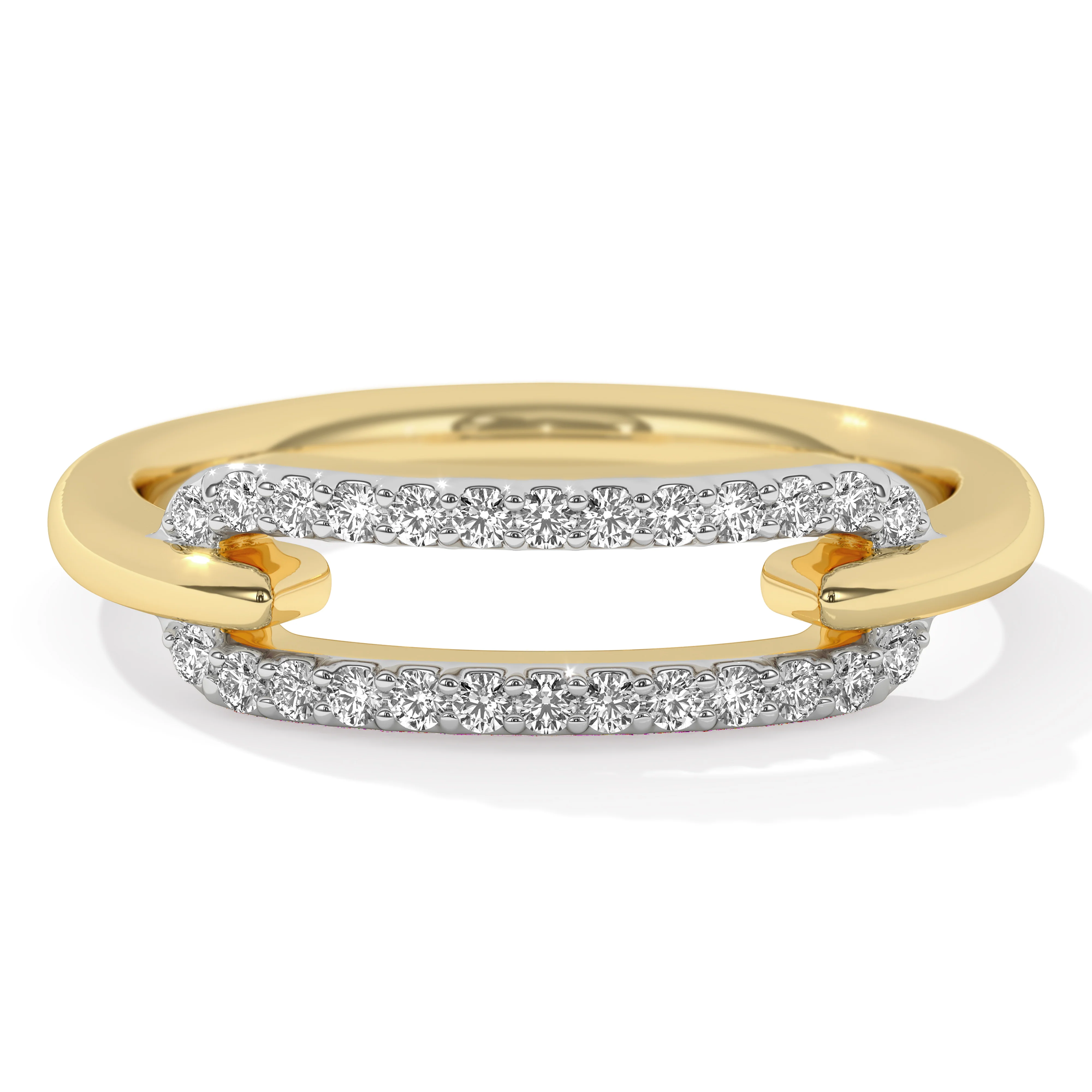 Pave Diamond Paperclip Ring - Image 3