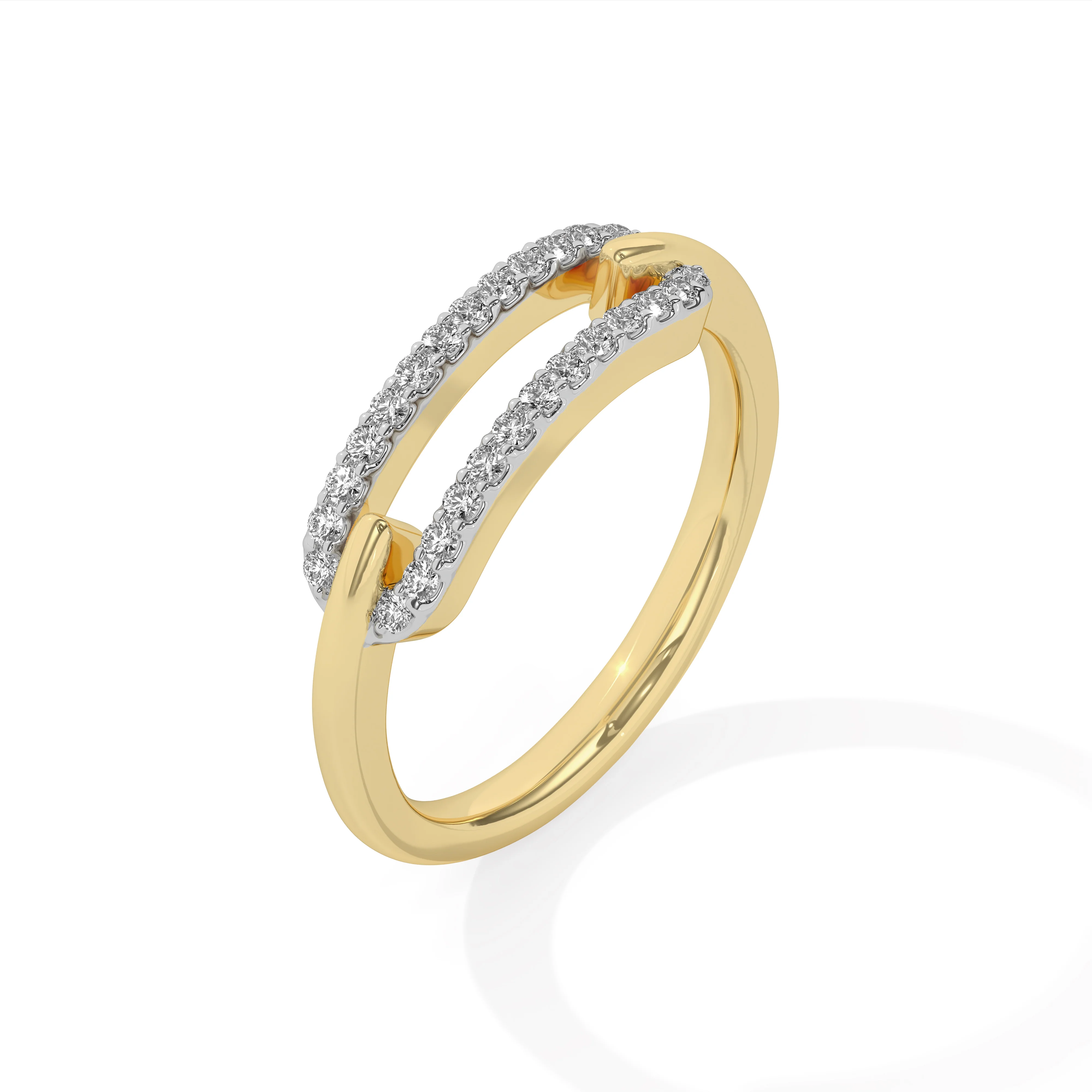 Pave Diamond Paperclip Ring - Image 4