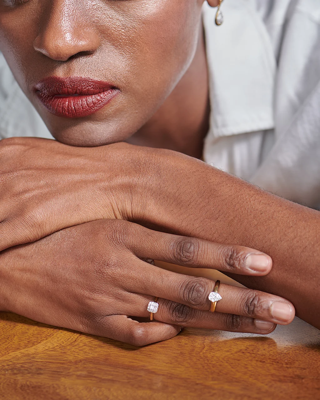 Pear Cluster Diamond Ring - Image 2