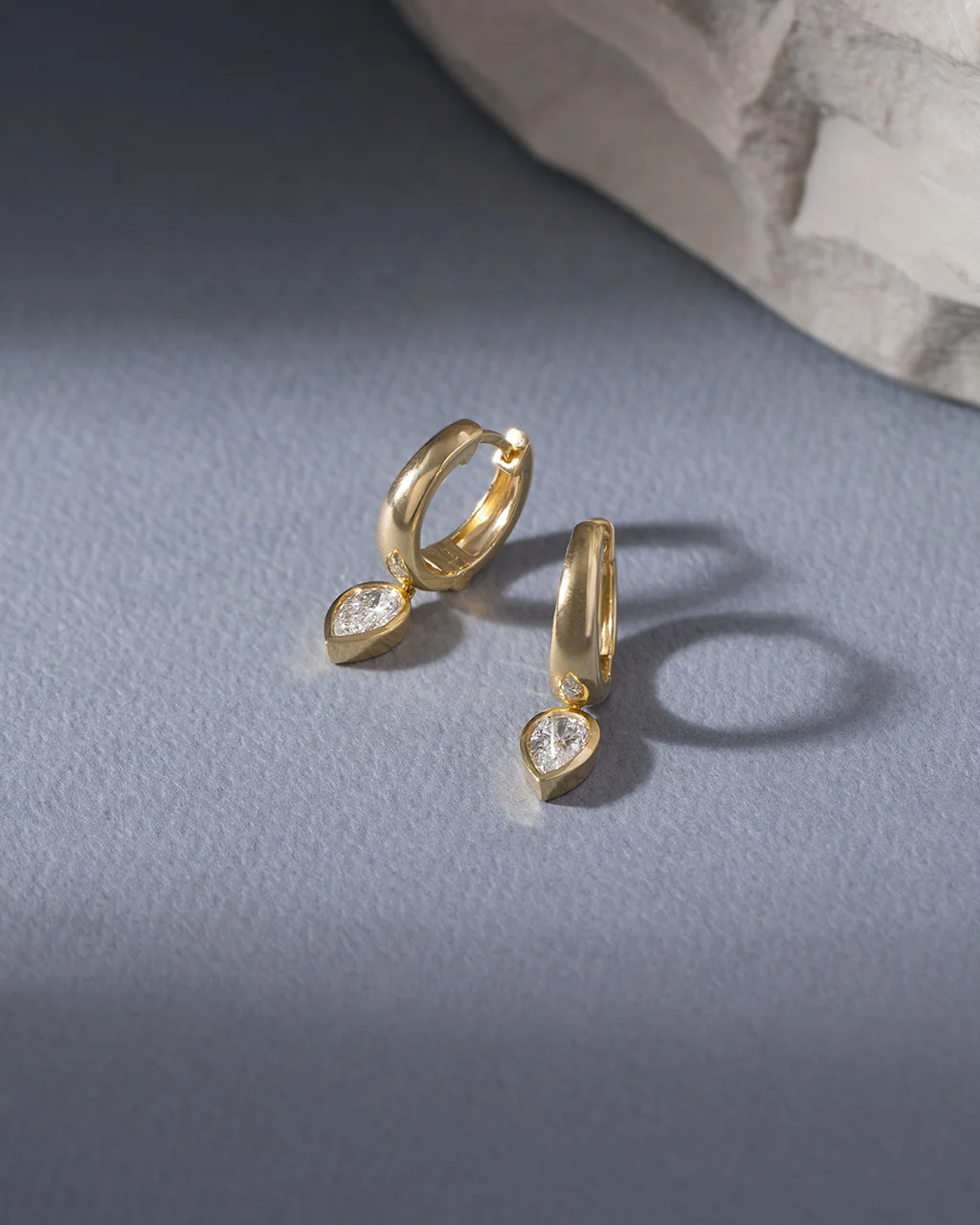 Pear Drop Diamond Hoops - Image 5