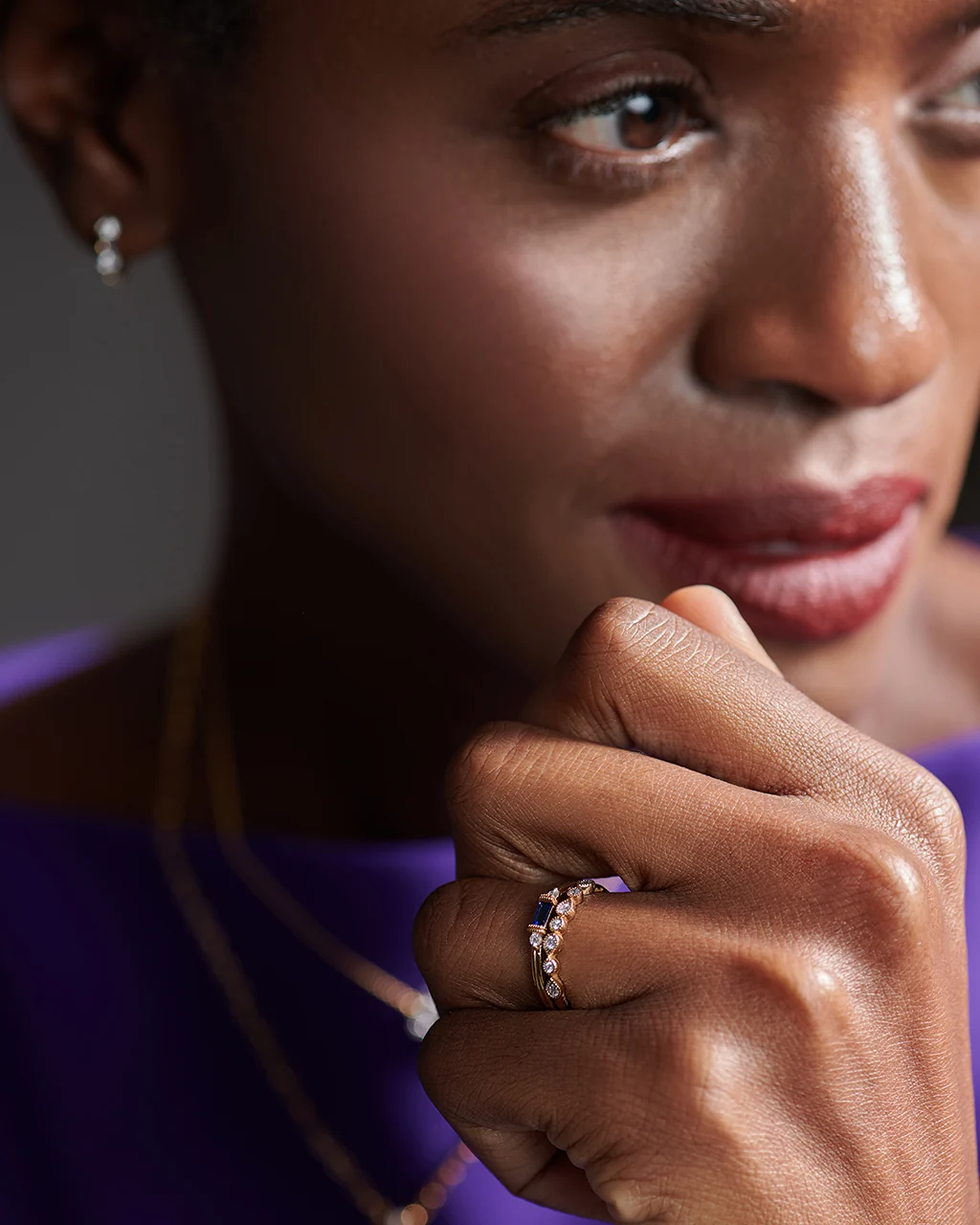 Pear & Round Diamond Band - Image 2