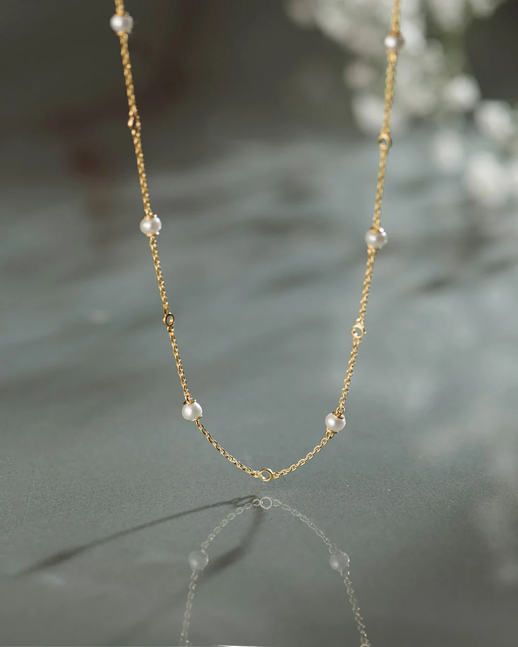 Pearl Station Necklace - Image 4
