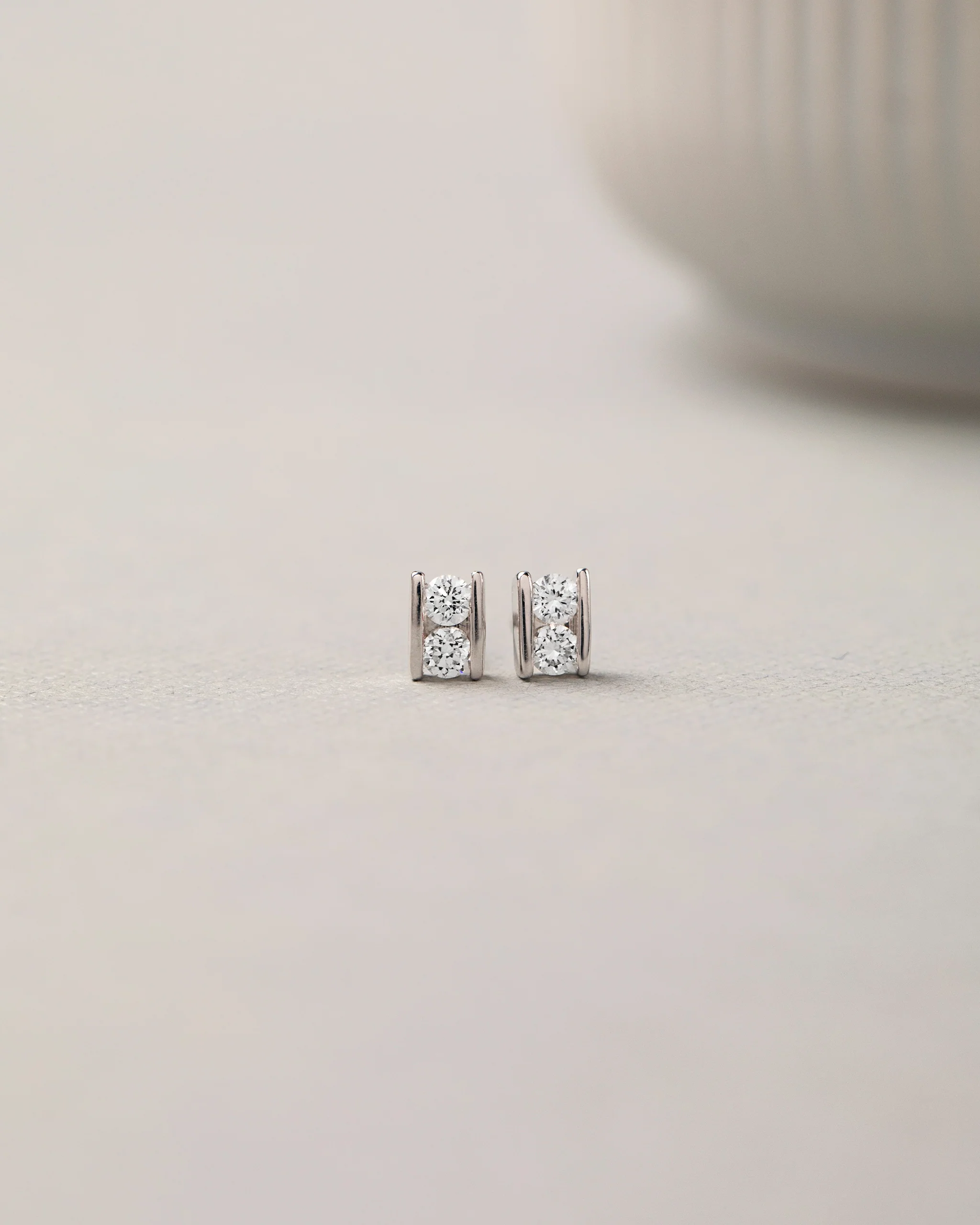 Petite Square Diamond Earrings - Image 6