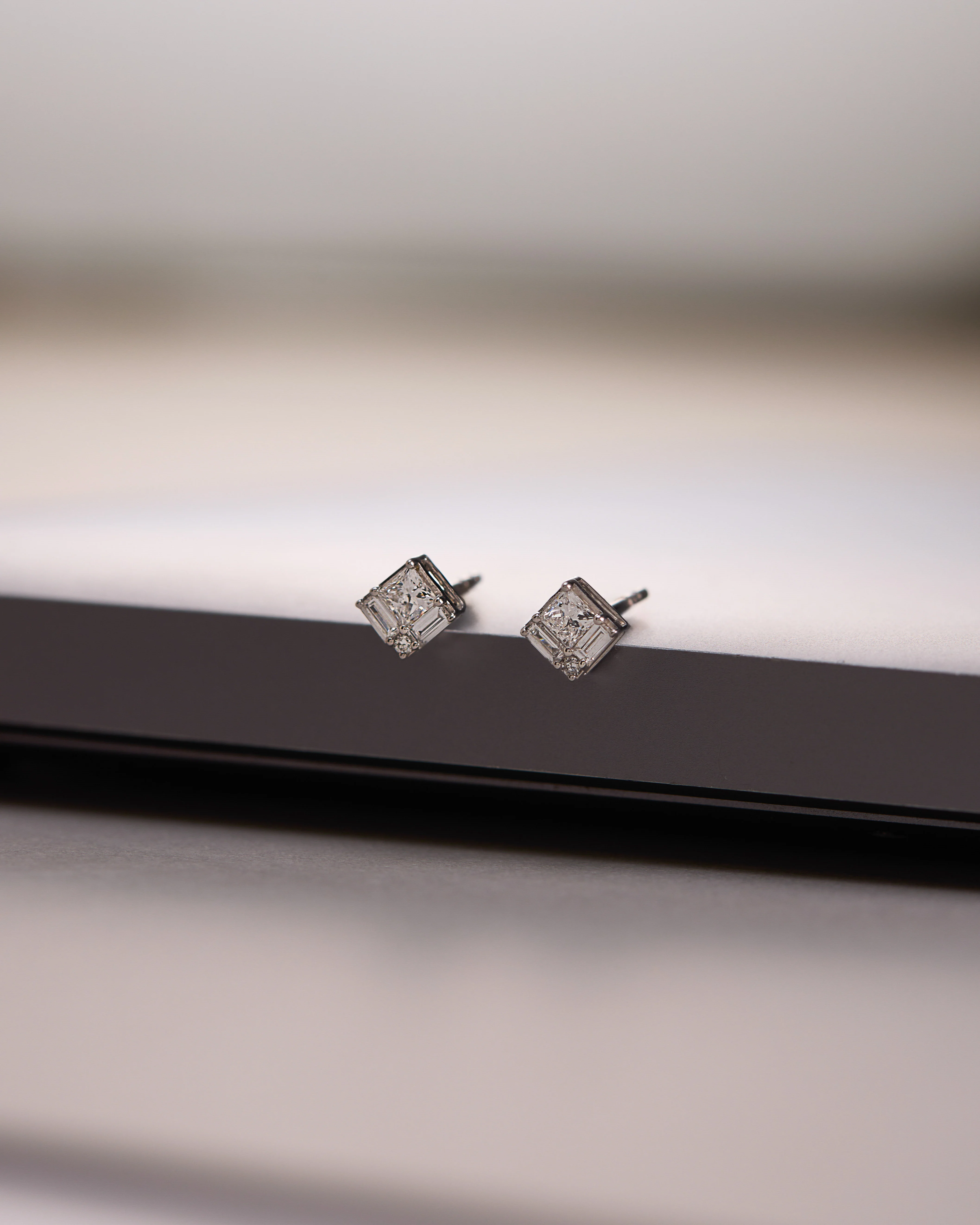 Princess Cluster Diamond Studs - Image 5