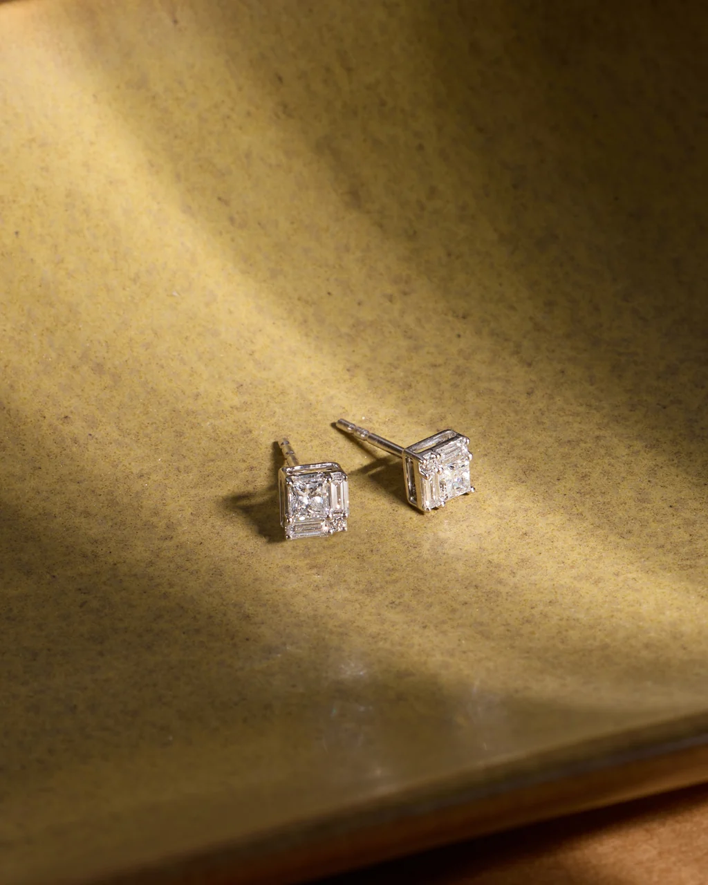 Princess Cluster Diamond Studs - Image 6