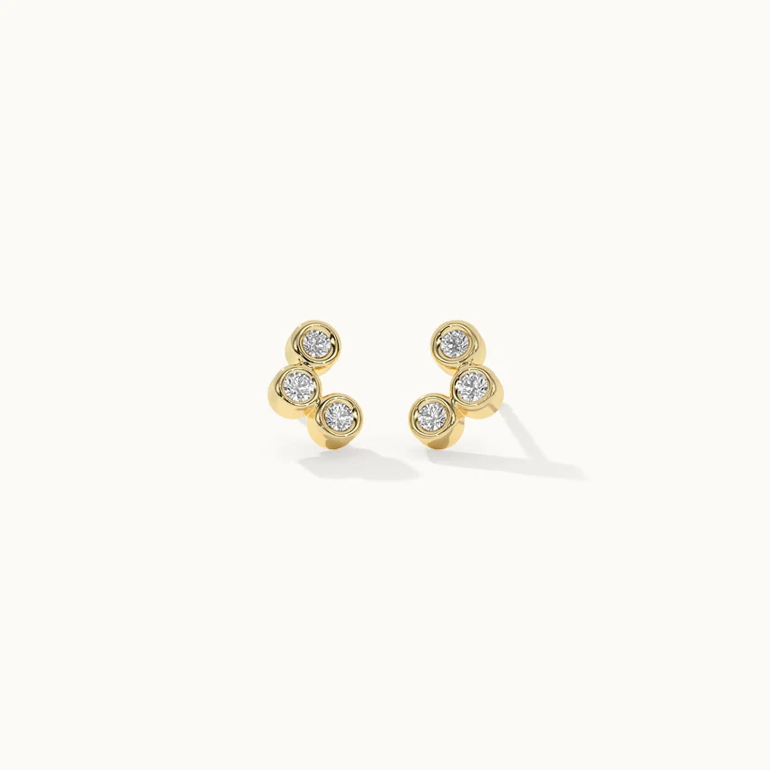 Petite Trio Small Diamond Earrings - Image 2