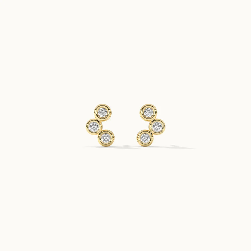 Petite Trio Small Diamond Earrings - Image 6