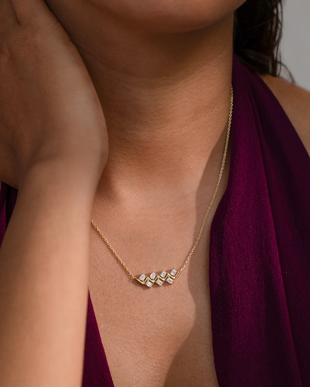 Radiant Diamond Bar Necklace - Image 2