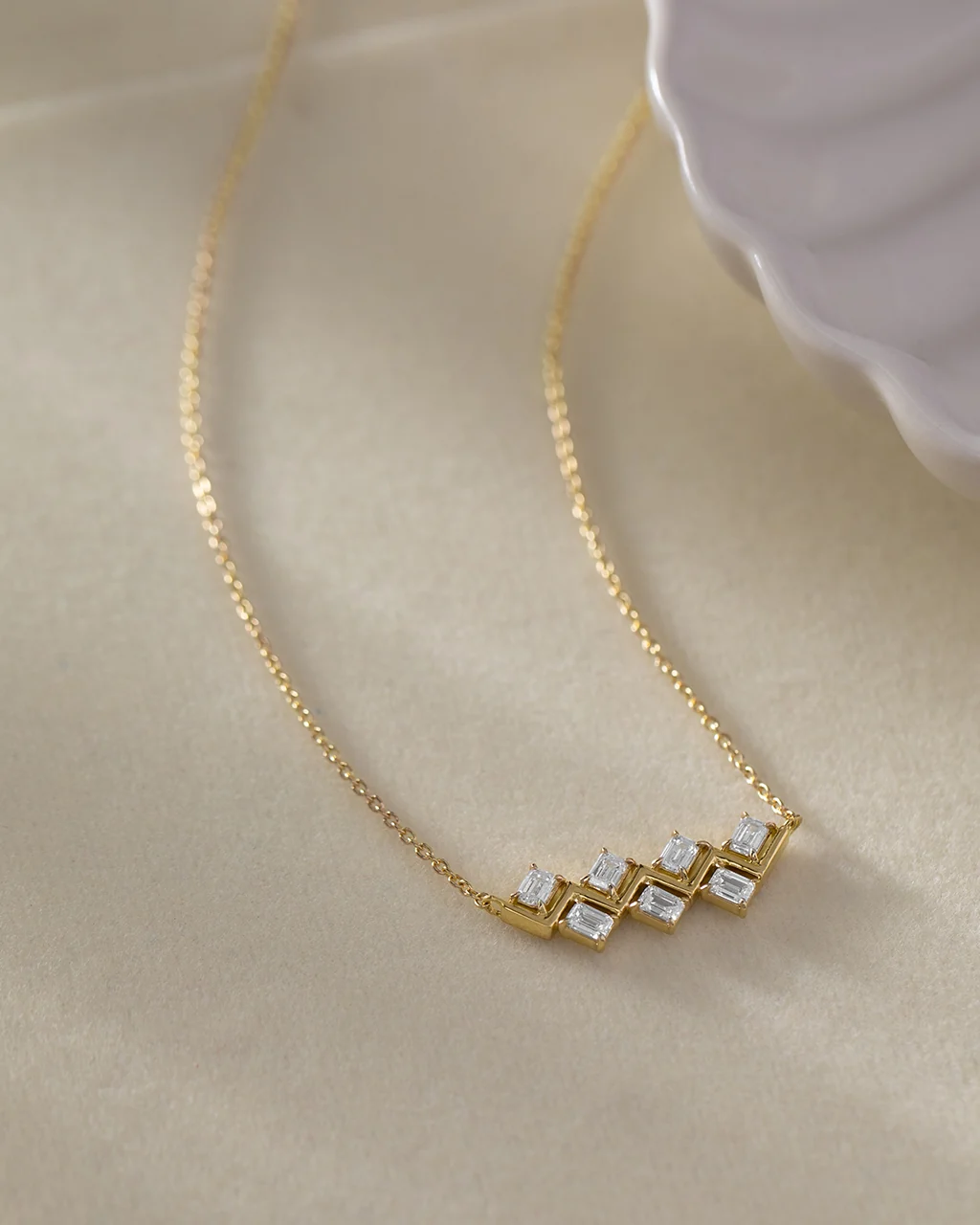 Radiant Diamond Bar Necklace - Image 5
